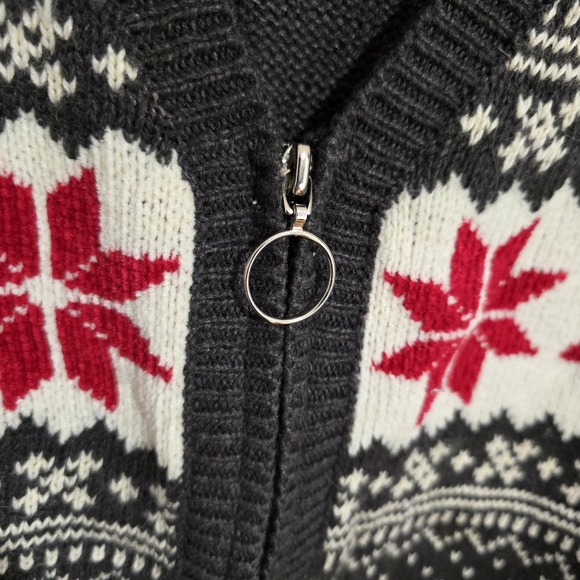 Vintage White Stag 22/24W Black Red White Zipped Winter Snowflakes Sweater Vest - Picture 3 of 8